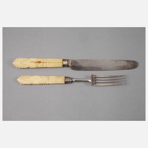 Biedermeierbesteck mit Elfenbeingriffen