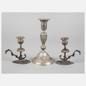 Drei einflammige Leuchter