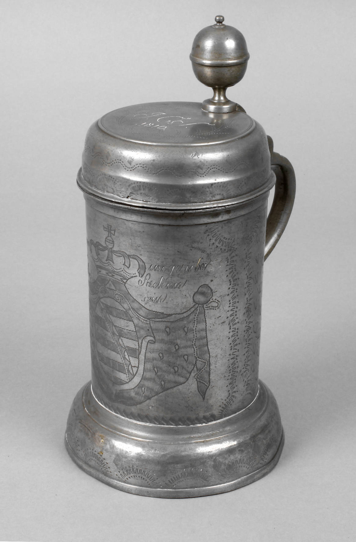 Zinn Walzenkrug Sachsen