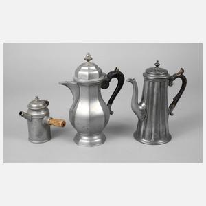 Drei Biedermeierkannen