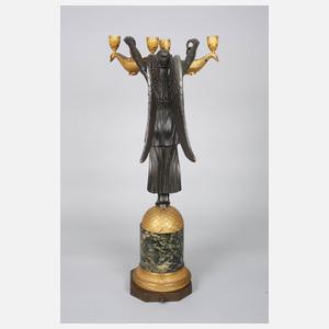 Paar übergroße Empire-Leuchterfiguren