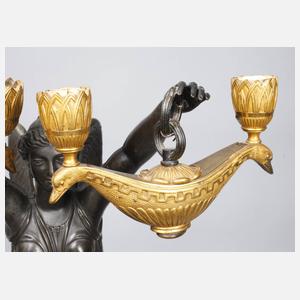 Paar übergroße Empire-Leuchterfiguren