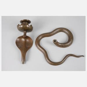 Paar Jugendstilleuchter als Schlangen