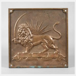 Bronzetafel „Roter-Löwe-mit-Roter-Sonne-Gesellschaft Iran“