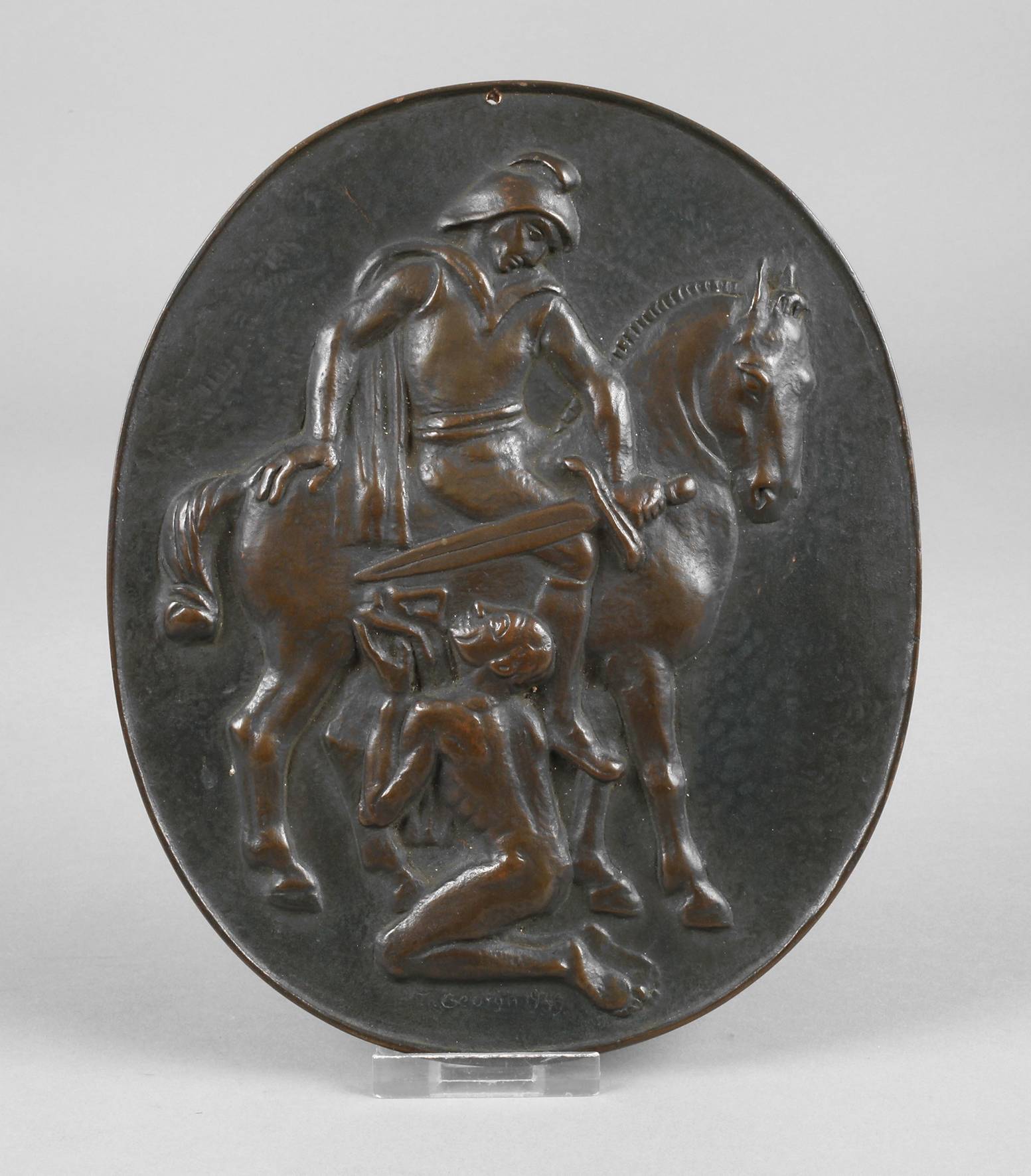 Theodor Georgii Bronzeplakette ”Heiliger Martin”