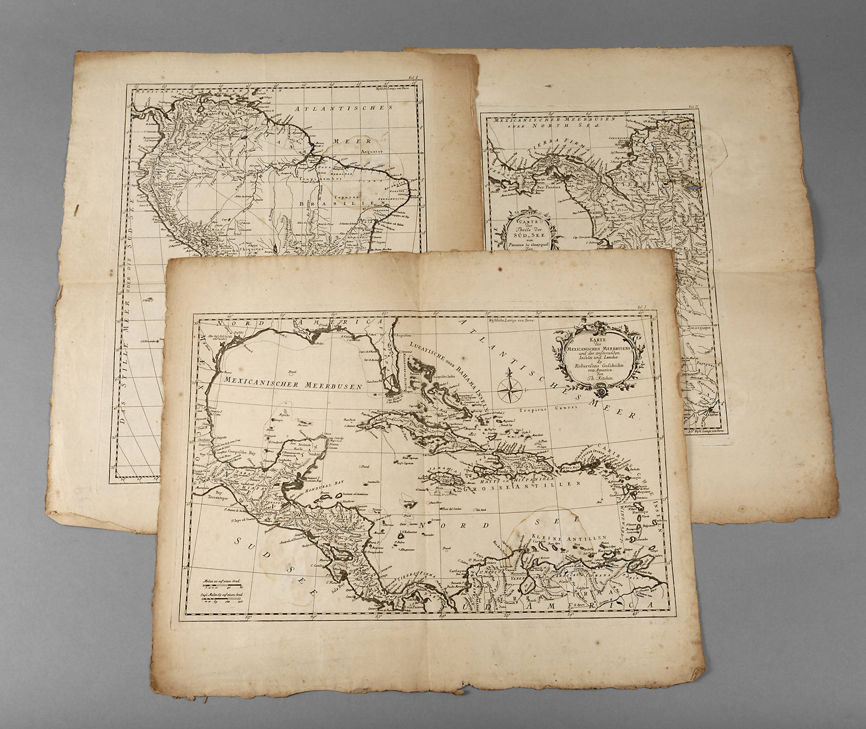 Thomas Kitchin d. Ä., drei Landkarten Südamerika