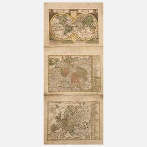 Johann Georg Schreiber, drei Landkarten