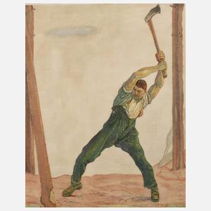 nach Prof. Dr. Ferdinand Hodler, ”Der Holzfäller”