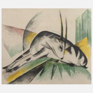 nach Franz Marc, Liegende Antilope