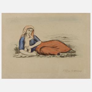 Georg Schrimpf, ”Liegende Frau mit Kind”