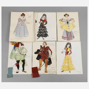 Umfangreiche Sammlung Kostümentwürfe