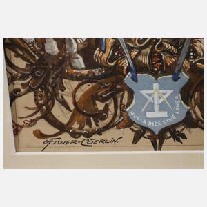 Ernst Albert Fischer-Cörlin, prachtvoller Urkundenentwurf