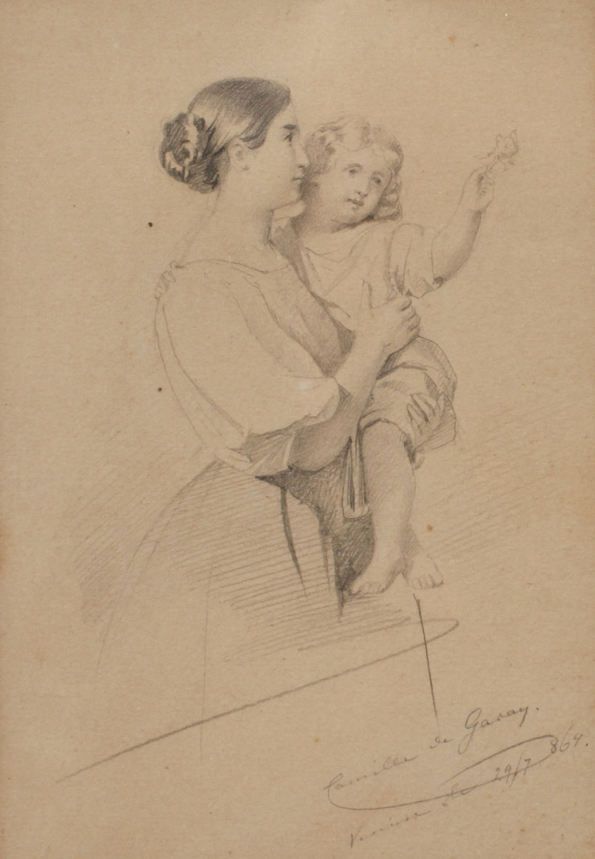 Camilla Garay, Junge Mutter mit ihrem Kind