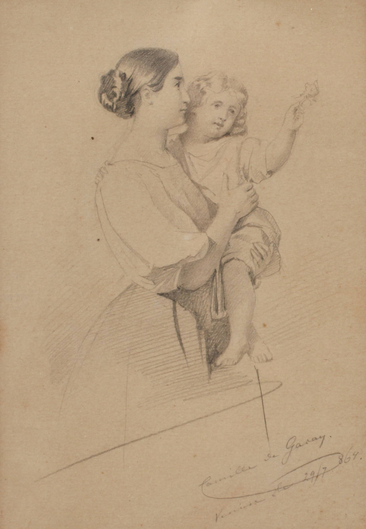 Camilla Garay, Junge Mutter mit ihrem Kind