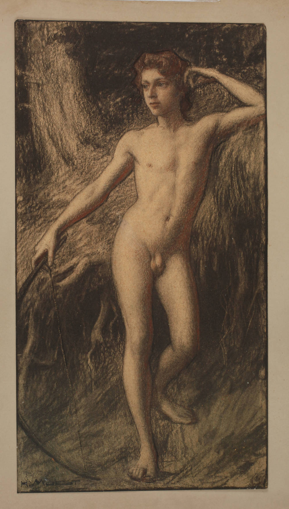 Hermann Moest, Akt mit Bogen