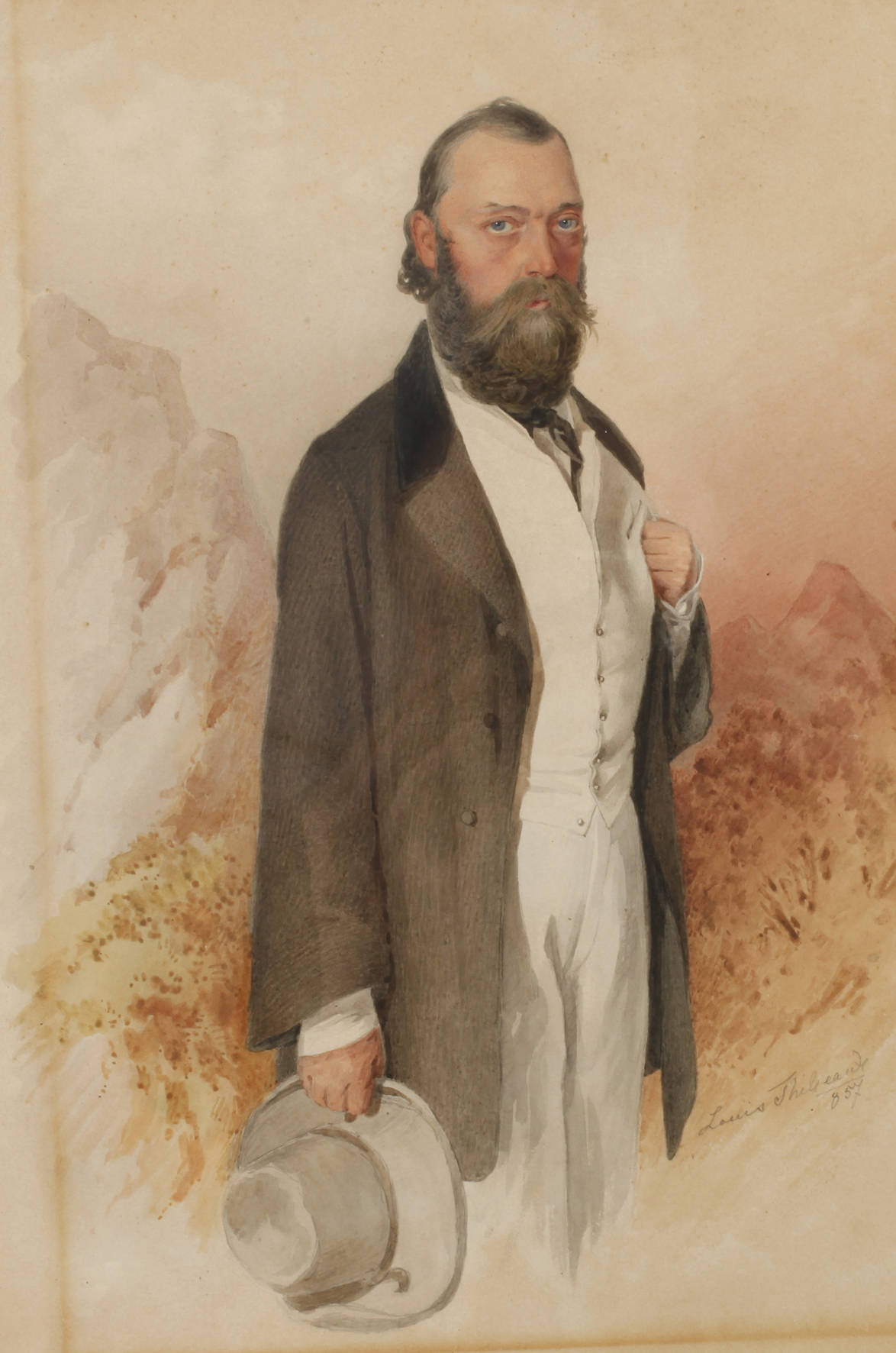 Louis Thibeaude, Herrenportrait vor Landschaft