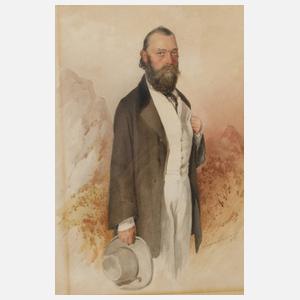 Louis Thibeaude, Herrenportrait vor Landschaft