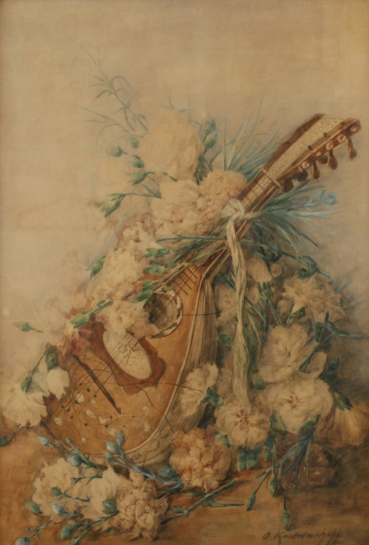 Olga Koudacheff, Stillleben mit Mandoline