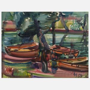 Hannes Schmucker, ”Boote am Chiemsee III”