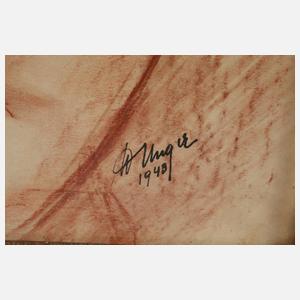 W. Unger, Mädchen mit Puppe