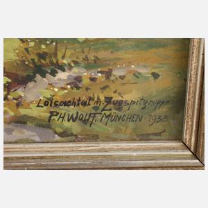Paul Hans Wolff, ”Loisachtal mit Zugspitzgruppe”