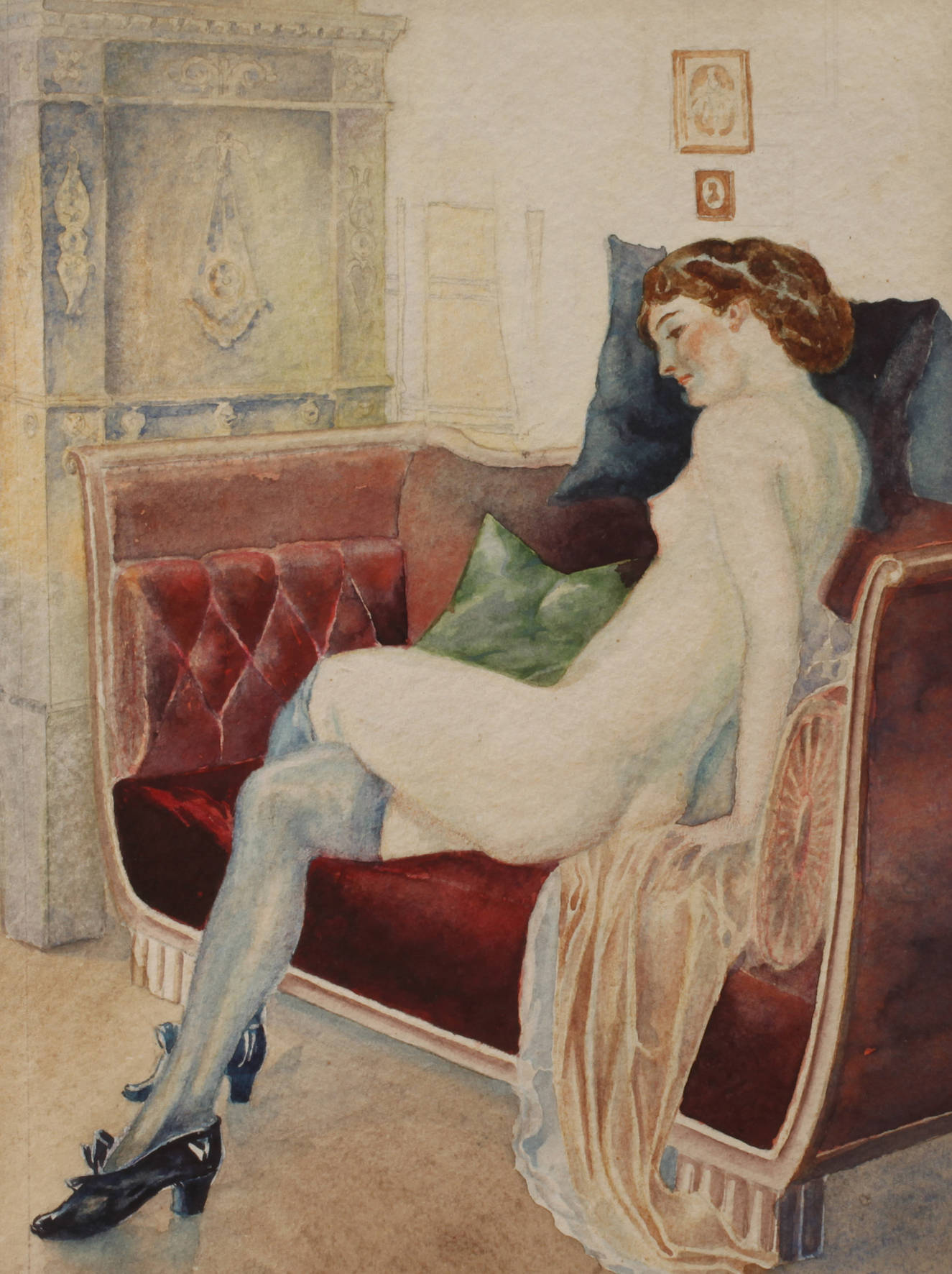 Damenakt auf Kanapee