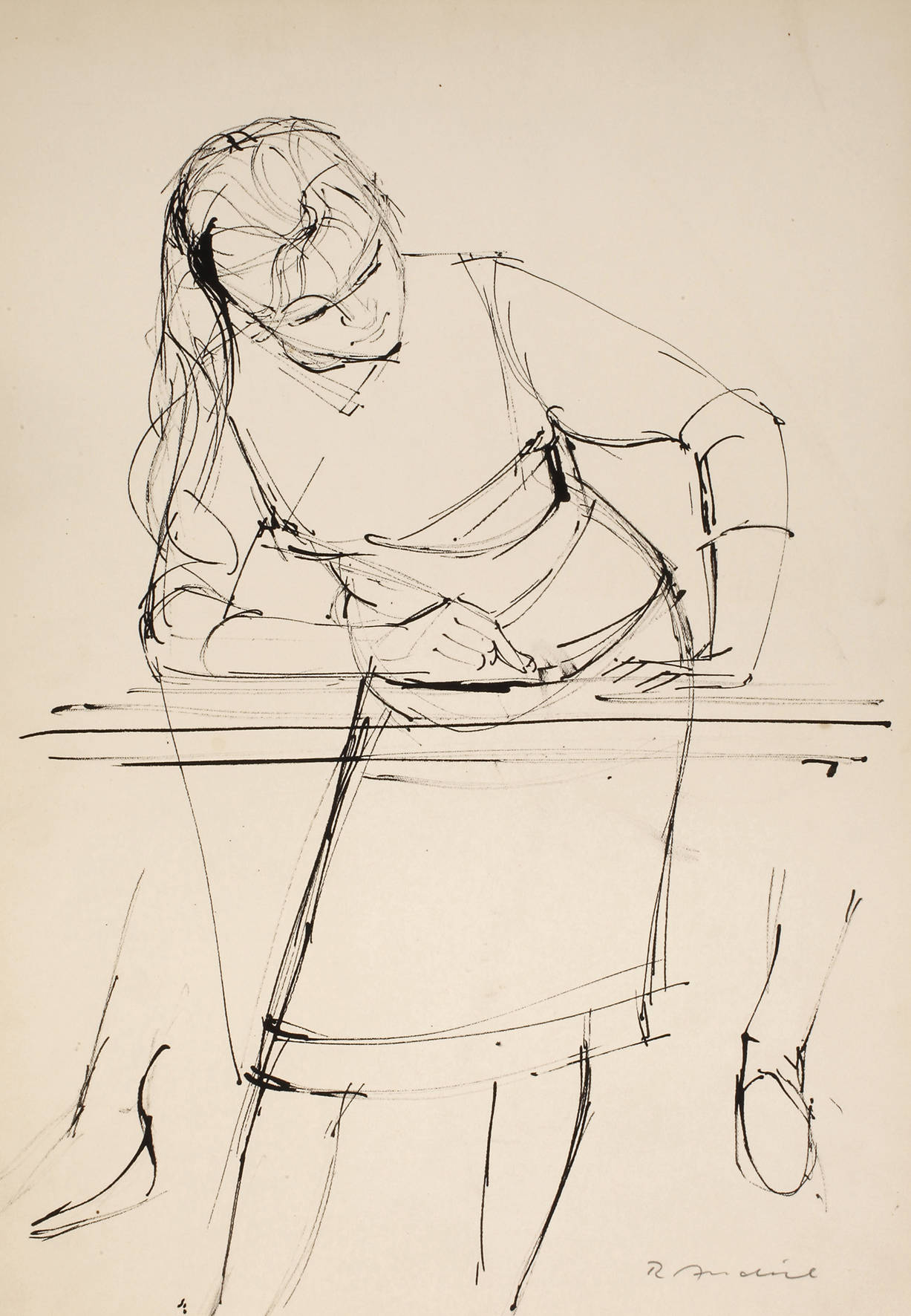 Rolf Andiel, Zeichnendes Mädchen