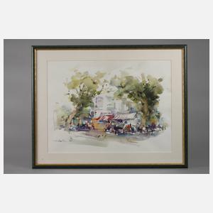 Manfred Feiler, ”Straßencafé auf Mallorca”