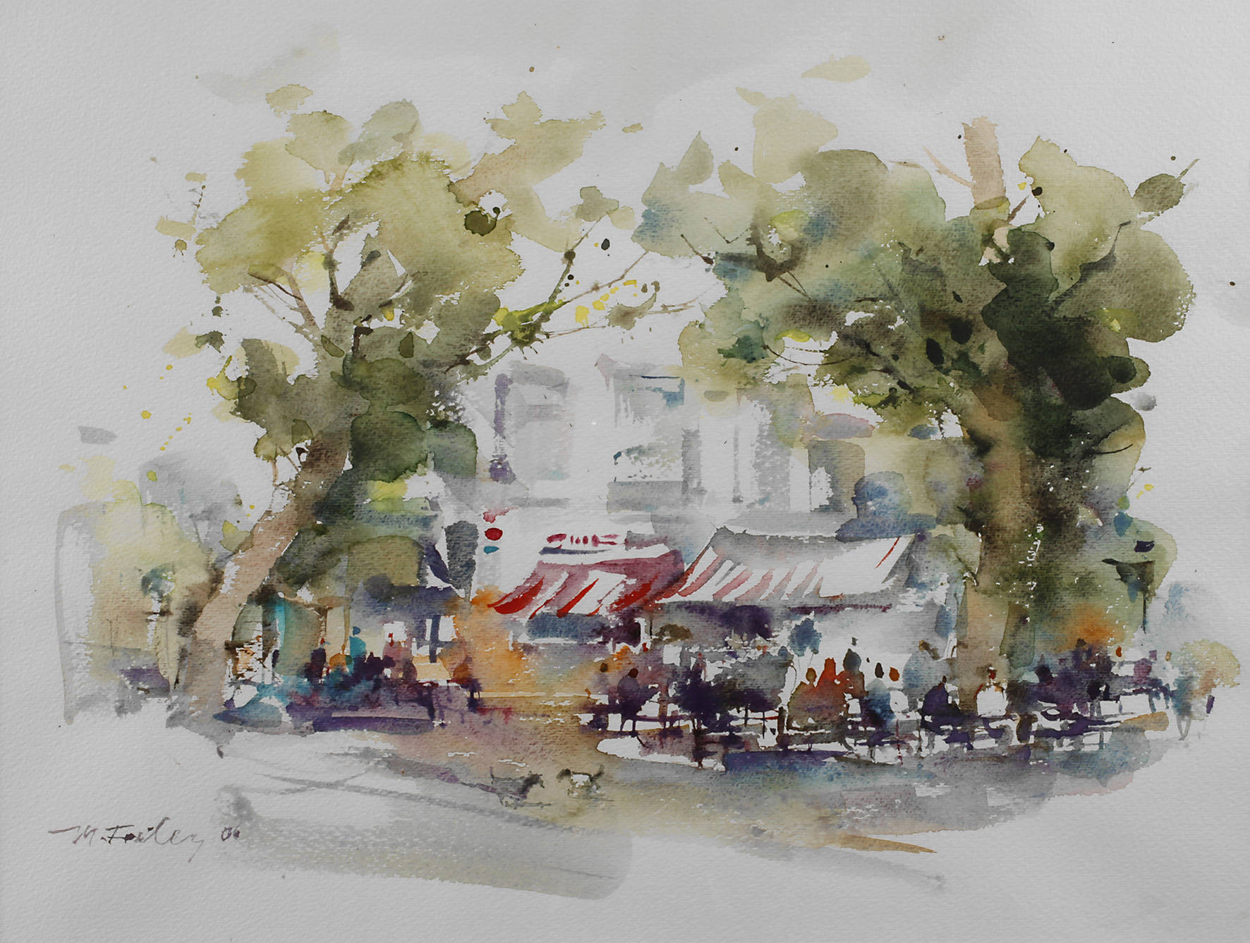 Manfred Feiler, ”Straßencafé auf Mallorca”