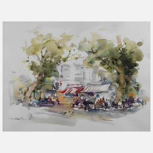 Manfred Feiler, ”Straßencafé auf Mallorca”