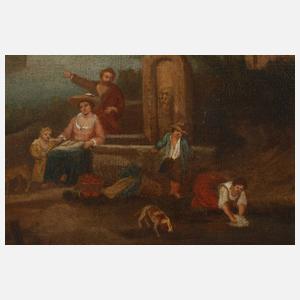 Rastende Familie am Brunnen, Barock