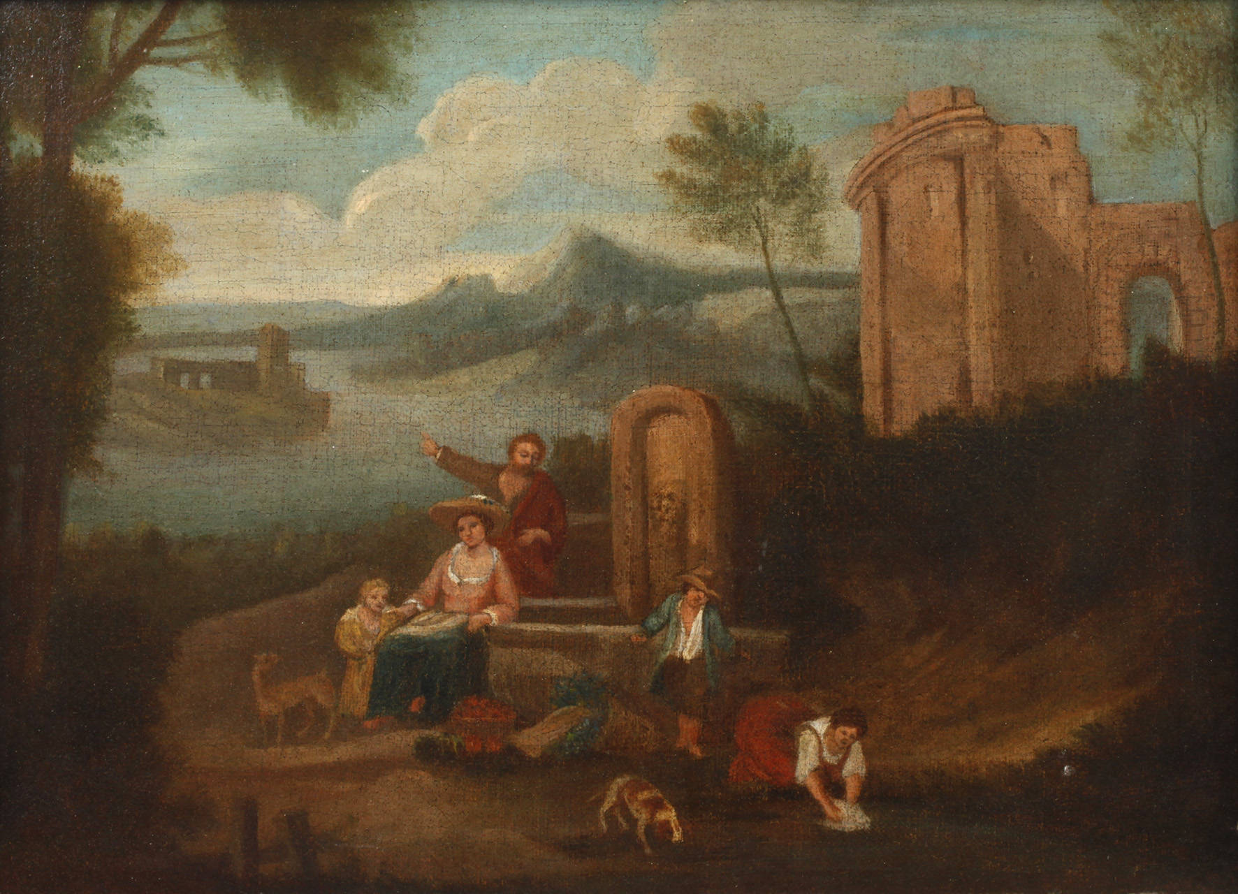 Rastende Familie am Brunnen, Barock