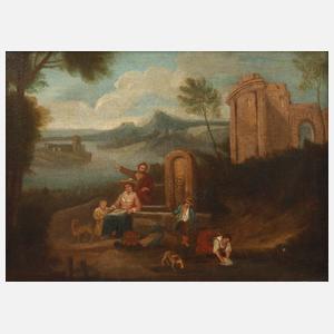 Rastende Familie am Brunnen, Barock