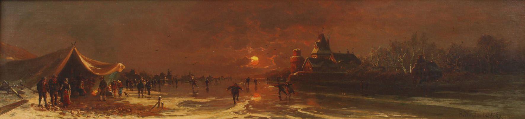 Joseph Heydendahl, Eisvergnügen im Abendlicht