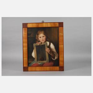 H. Olivier, Mädchen mit Schiefertafel