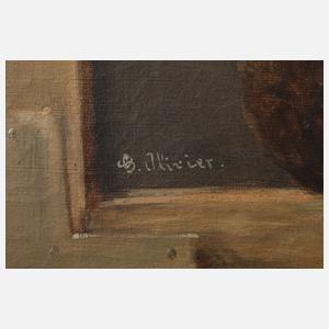 H. Olivier, Mädchen mit Schiefertafel