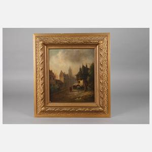 Fritz Reiss, attr., Altstadt im Regen