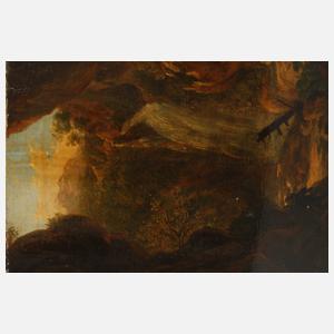 Tiroler Wildschütz am Wasserfall im Gebirge