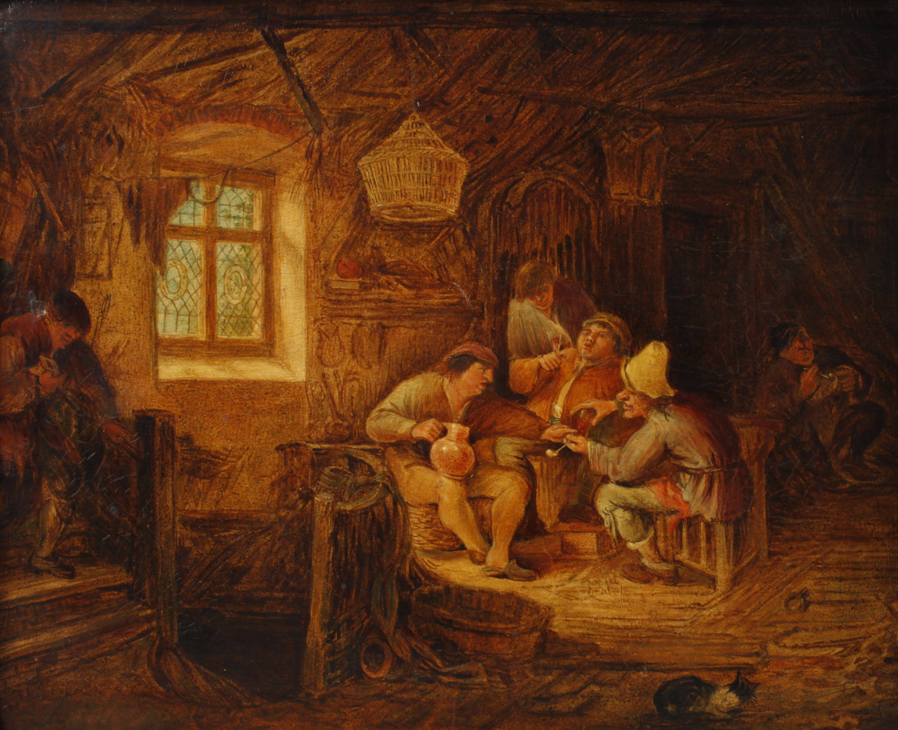 Zechgelage im holländischen Stubeninterieur