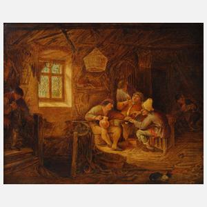 Zechgelage im holländischen Stubeninterieur