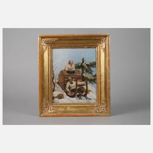 Winterlicher Holztransport