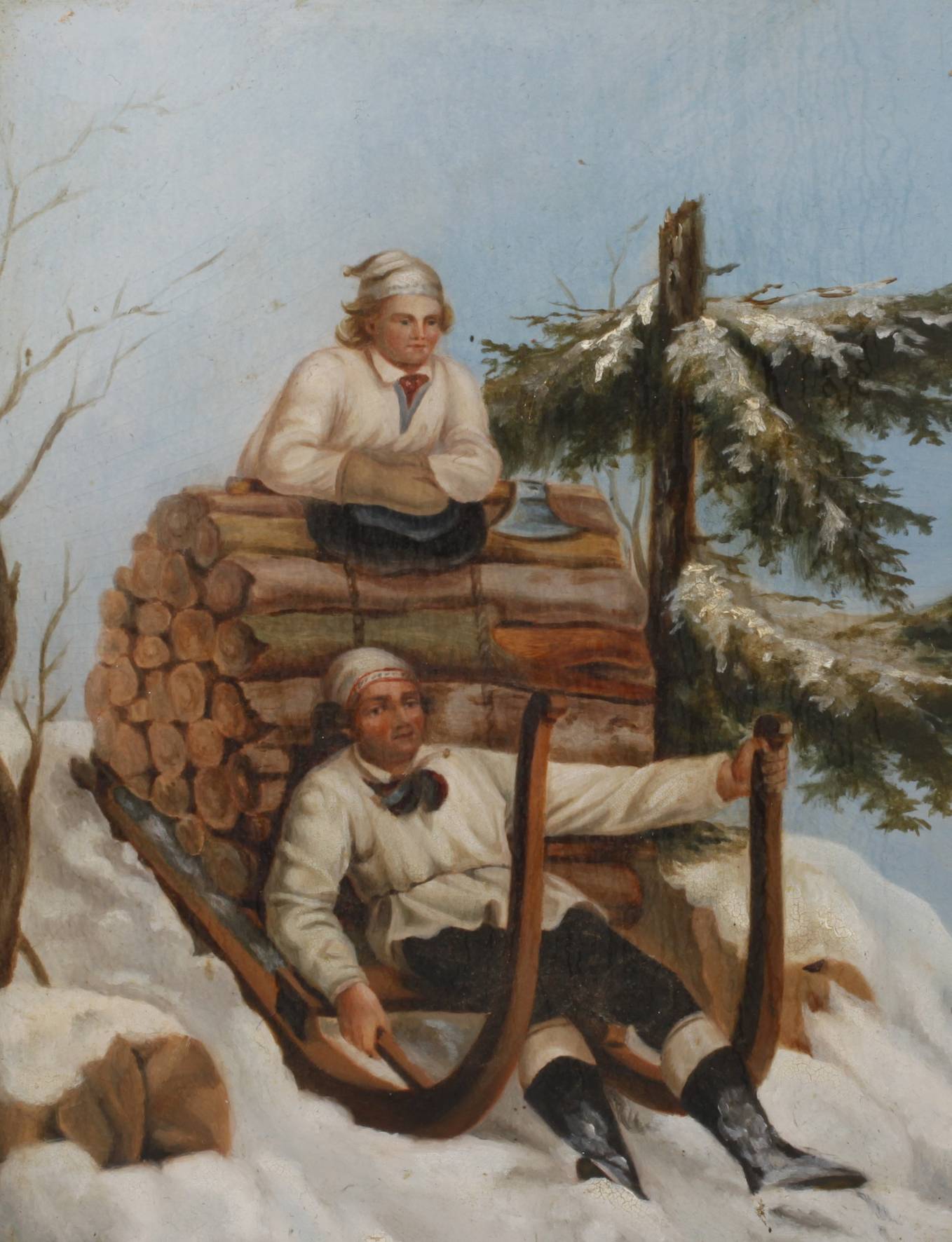 Winterlicher Holztransport