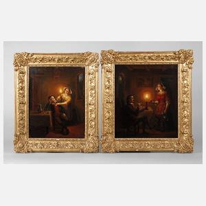 Paar häusliche Genreszenen