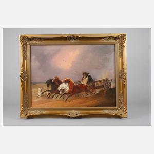 Pferdegespann in Pusztalandschaft