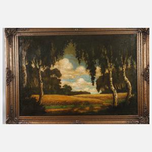 Karl Albrecht Buschbaum, Erntelandschaft mit Birken