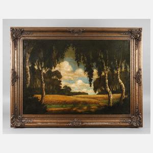 Karl Albrecht Buschbaum, Erntelandschaft mit Birken