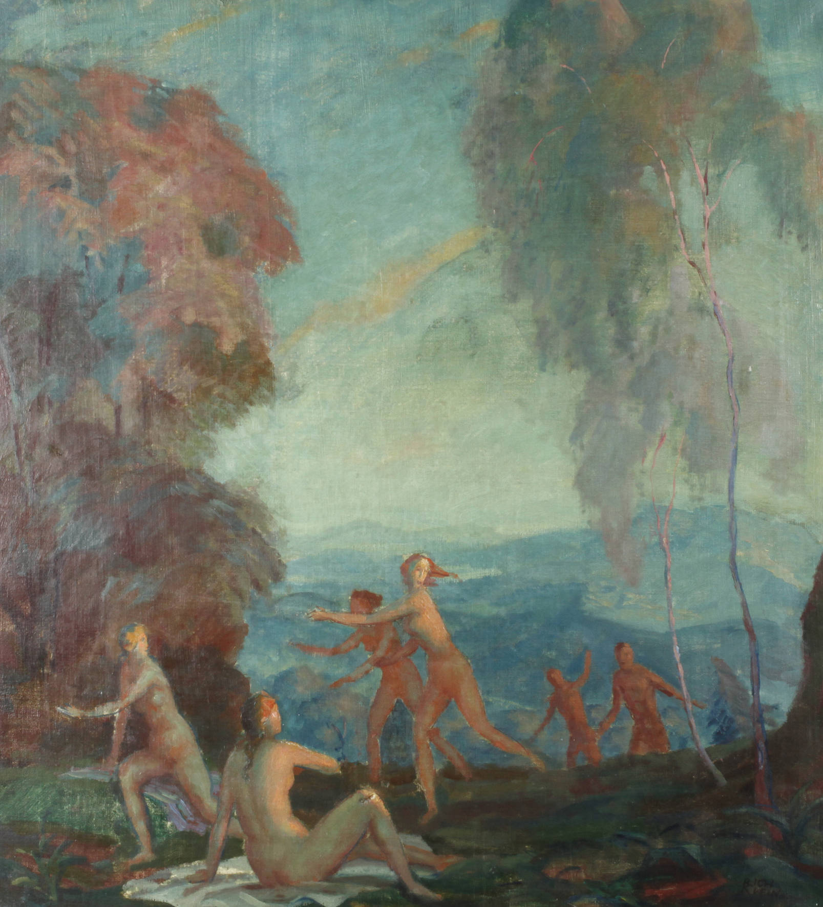 Prof. Richard Klein, Akte in bergiger Landschaft