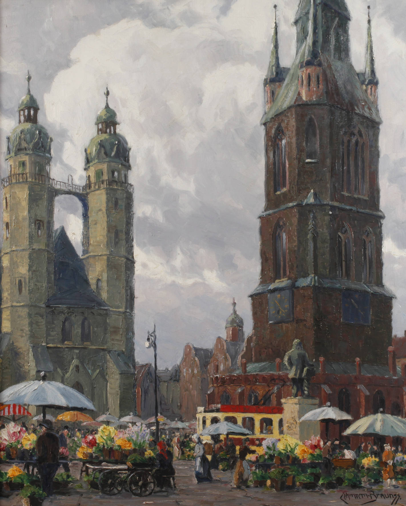 Paul Lehmann-Braunss, ”Marktplatz zu Halle” um 1925