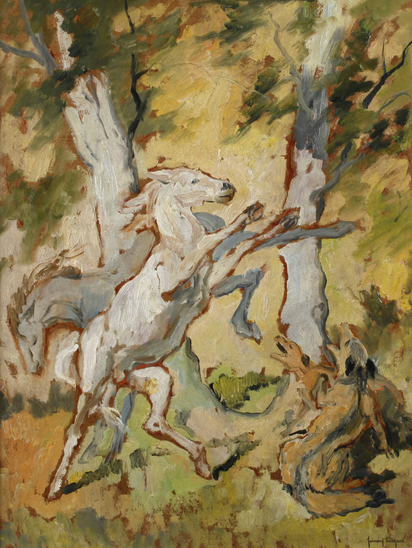 Heinrich Linzen, ”Pferde und Wölfe”