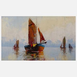 Prof. Grzegorz Stefanoff Mendoly, Segelboote auf stiller See